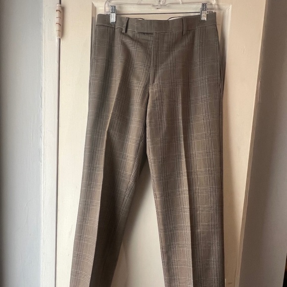 Burberry Plaid Cuffed Wool Trousers 32 - Picture 6 of 13